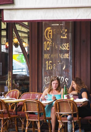 Cafe tables on the terrasse