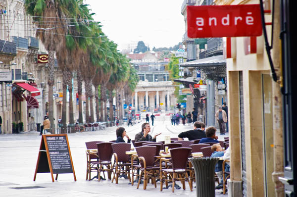 A cafe on a square