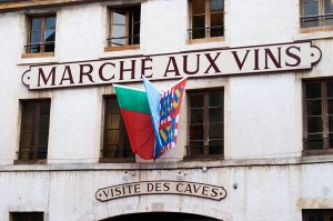 The wine market and shop in Beaune