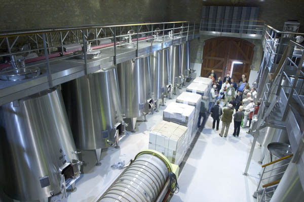 The vat hall at Chateau St Jacques d'Albas, Languedoc