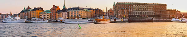 The Swedish Royal Palace in the Gamla Stan, Old Town, in late evening sunshine