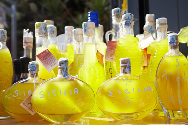 Sicilian lemon limoncello liqueur