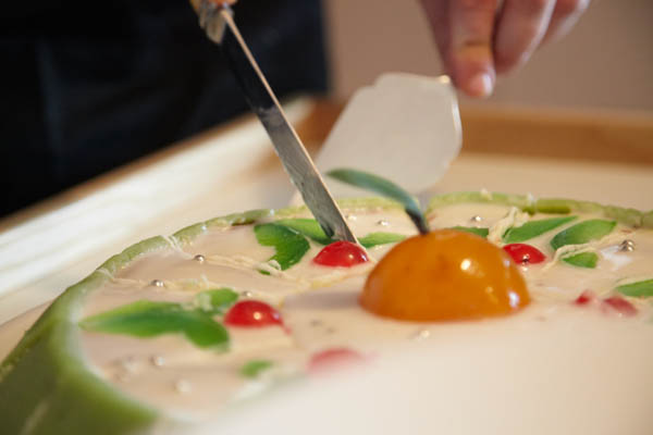 A traditional Sicilian cassata almond cake