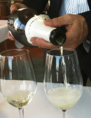 Tasting Palmer champagne from magnum