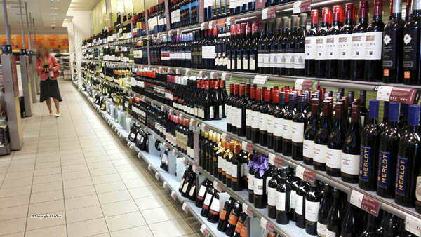 Wines in a Systembolaget shop