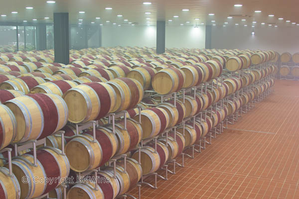 The Poliziano barrel cellar with humidification mist