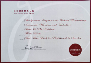 gourmand award for organic wine book