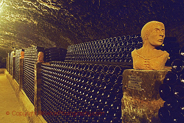 The Thummerer winery in Eger with many bottles with ageing wine