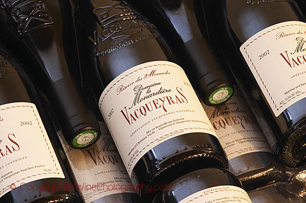 Bottles of Vacqueyras, Domaine la Monardiere Monardière