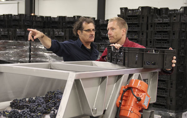 Gerd Stepp, the winemaker, giving instructions