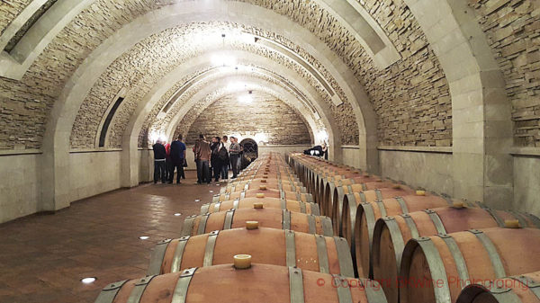 In the wine cellar at Chateau Purcari, Moldova