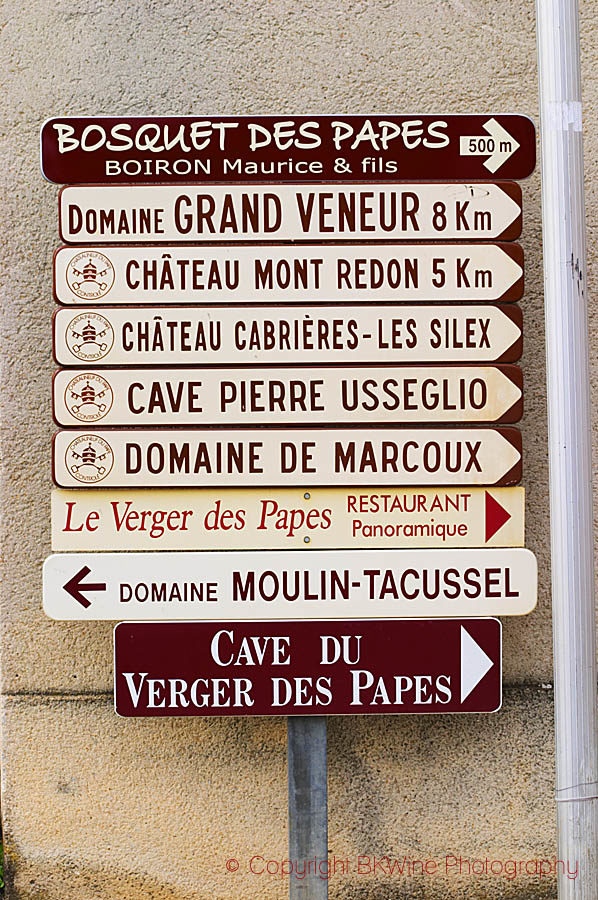 Signs in Chateauneuf-du-Pape