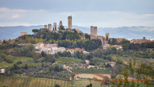 San Gimignano and vineyards in Tuscany