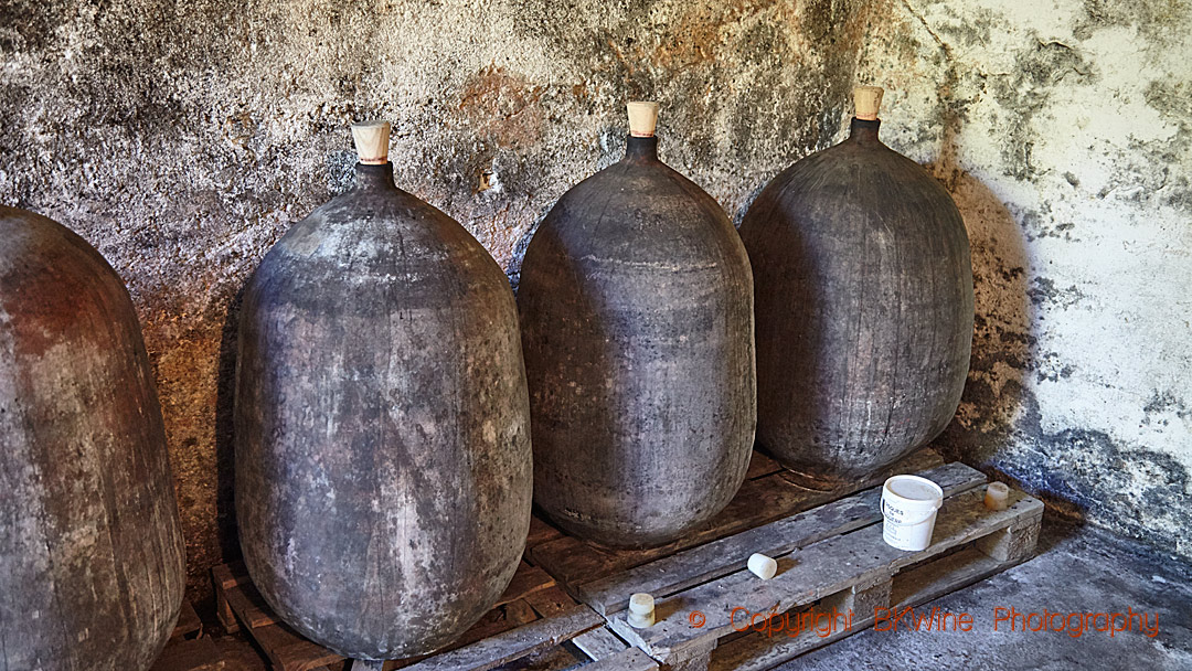 Small earthenware jars, or amphora in Fitou-Corbieres in Languedoc