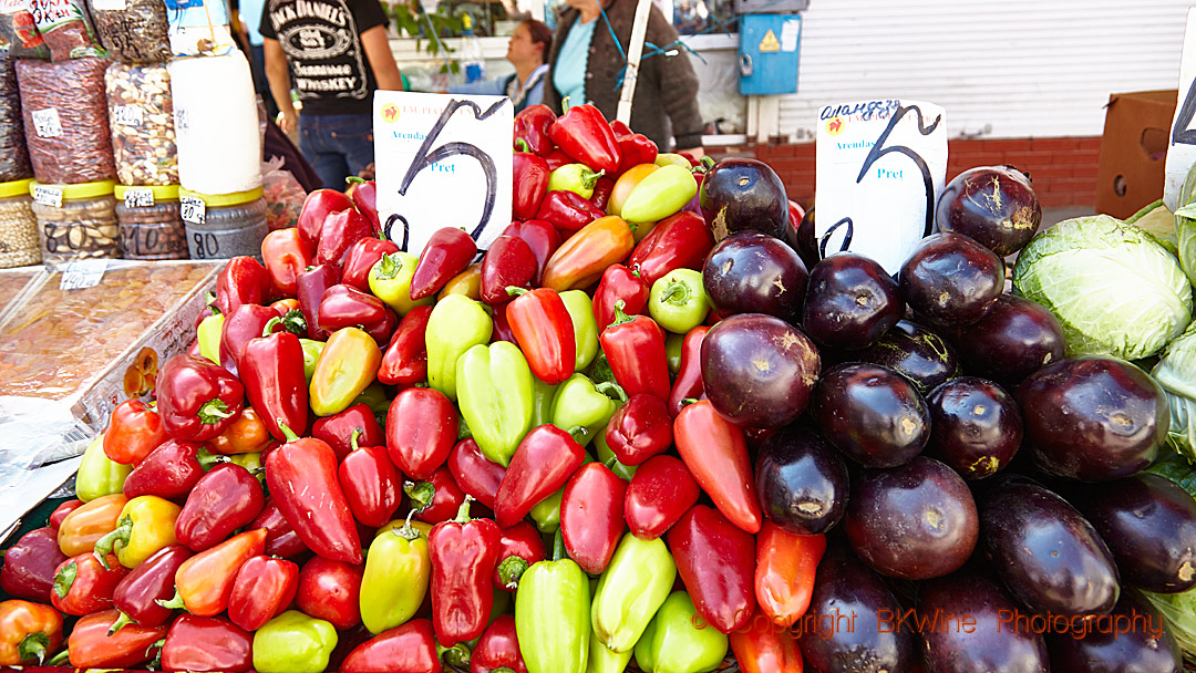 Vegetables on the market in Chisinau in Moldova