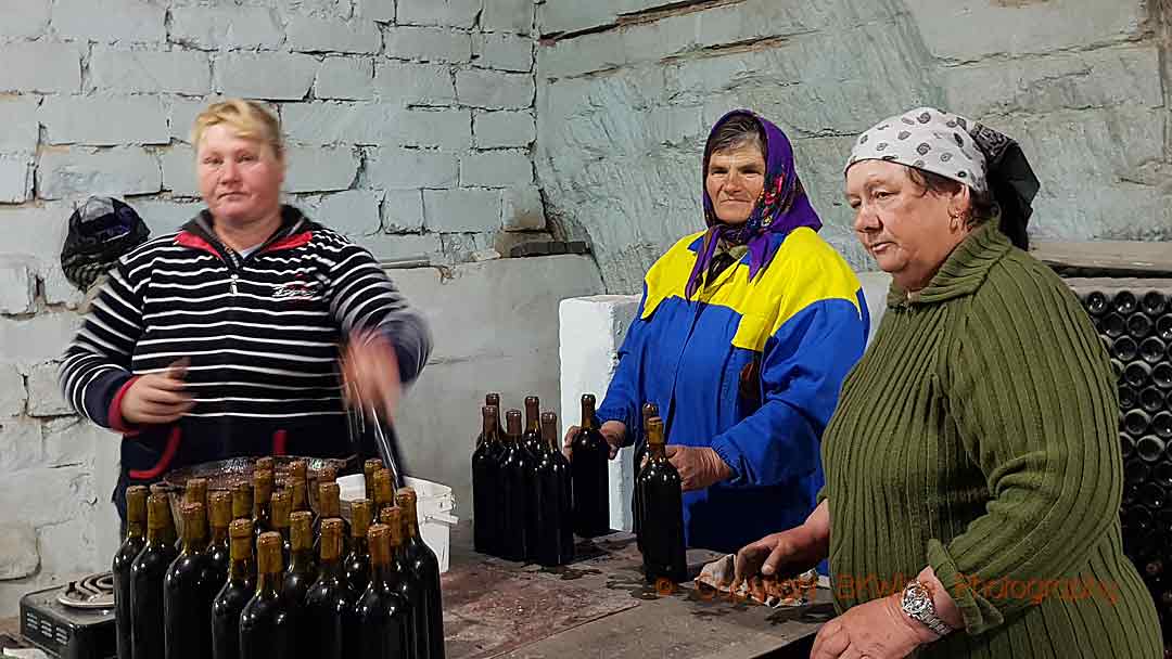 Some bottles are still sealed with wax at Milestii Mici, Moldova