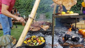 Asado in process at Bodegas Weinert, Mendoza, Argentina