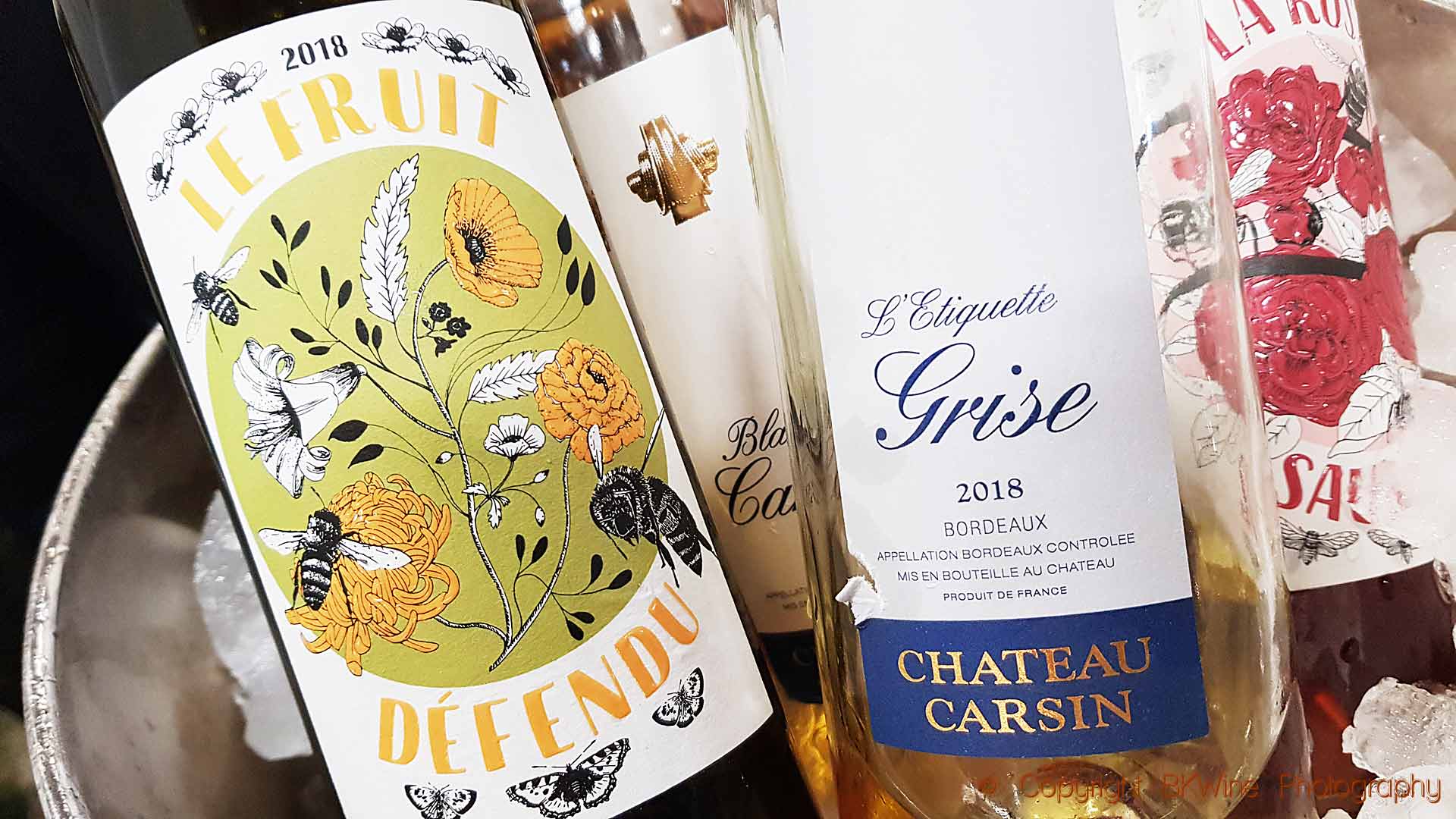 Charivari Le Fruit Defendu and L'Etiquette Grise from Chateau Carsin, Bordeaux