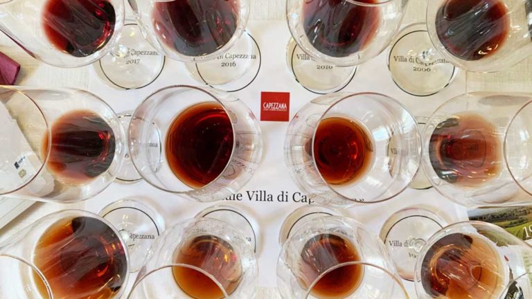 Villa di Capezzana, Carmignano, Tuscany, tasting glasses