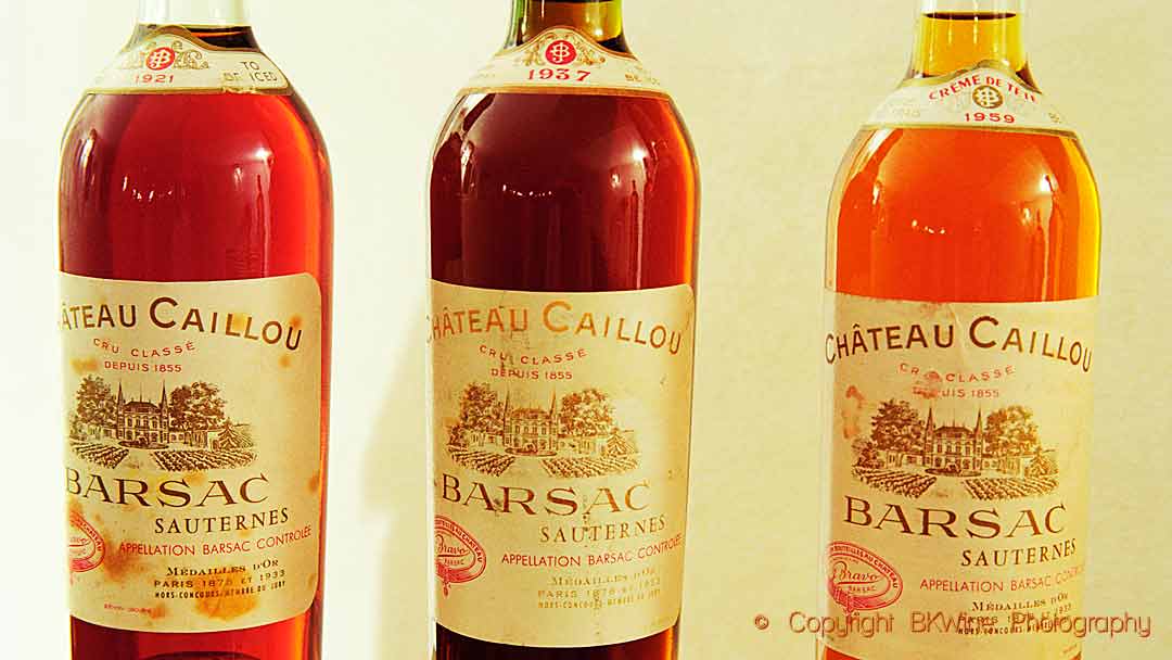 Chateau Caillou Barsac Sauternes, 1921, 1937, 1959