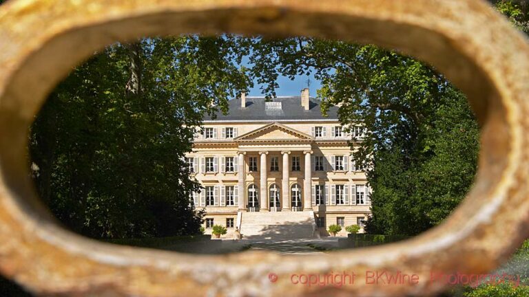 Chateau Margaux, Medoc, Bordeaux, seen through the gate