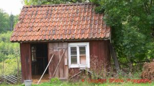 An old outhouse in Rashult at the farm where Linneaus was born