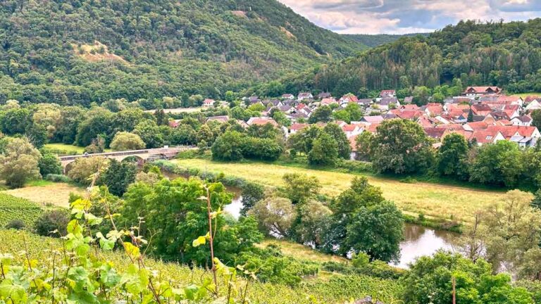 The Oberhausen an der Nahe village among the vines, Nahe, Germany